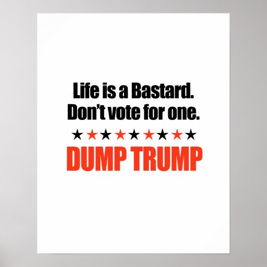 Poster Trump - La vie est un bâtard (Devant)