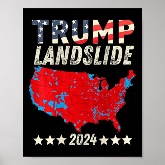 Poster Trump Landslide 2024 Carte électorale Trump Winner (Devant)