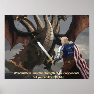 Poster Trump, le chevalier qui combat l'affiche de l'hydr