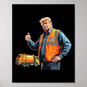 Poster Trump lève le chapeau Garbyter Truck Worker Americ