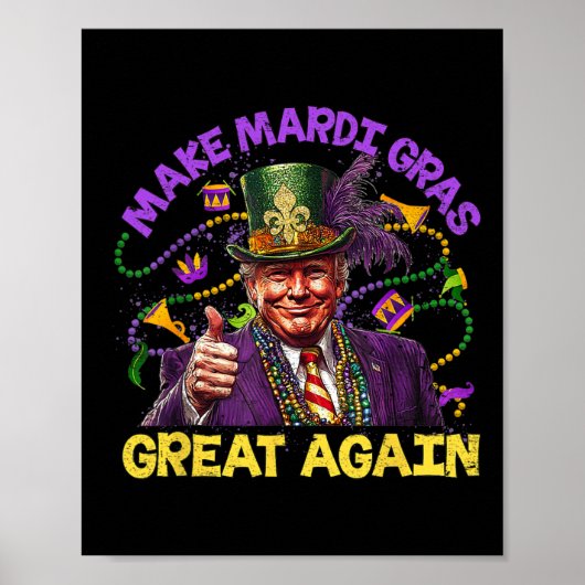 Poster Trump Mardi Gras Rend Mardi Gras Grand (Devant)