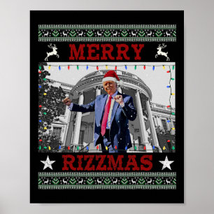 Poster Trump Merrry Rizzmas Drôle Humoristique Danse Trum