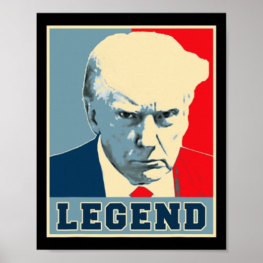 Poster Trump Mug Shot 2024 Légende du président Jamais su (Devant)