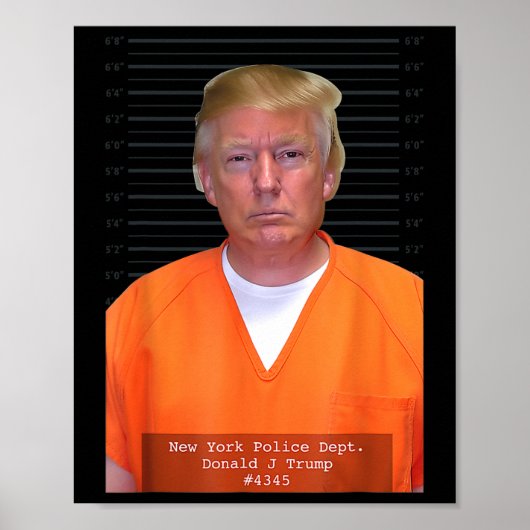 Poster Trump Mug Shot Range Jumpsuit Parodie Derrière Les (Devant)