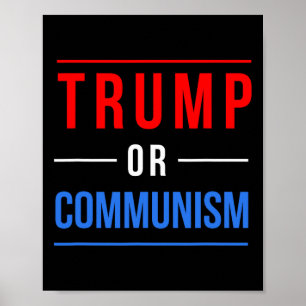 Poster Trump ou communisme Drôle élection 2025