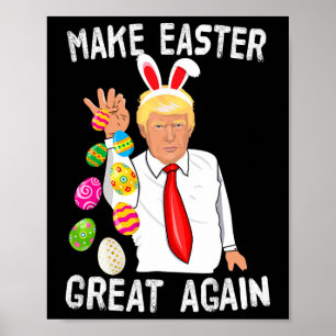 Poster Trump Pâques Faire Pâques Grande Encore Drôle Trum