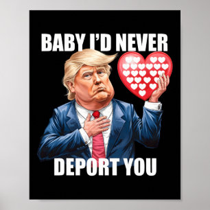 Poster Trump Par Moi Je Ne Vous Expulserais Jamais Drôle