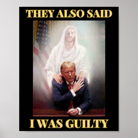 Poster Trump Pas Coupable Jésus Christ Patriot Priez Maga (Devant)