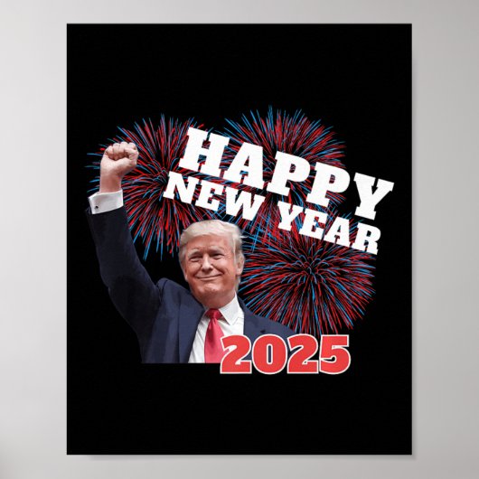 Poster Trump patriotique Bonne année 2025 Parti conservat (Devant)