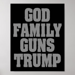 Poster Trump Patriotique Dieu Famille Armes Trump
