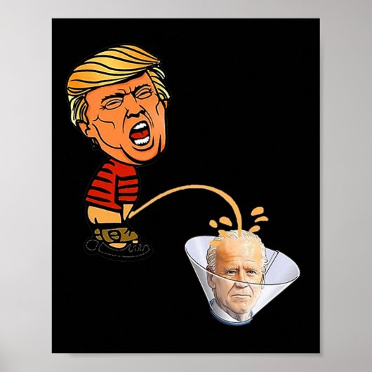 Poster Trump peeing' 0n Biden  (Devant)