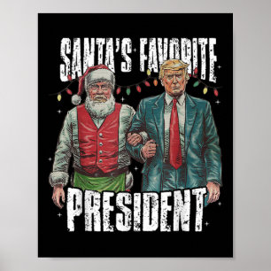 Poster Trump Père Noël le président favori