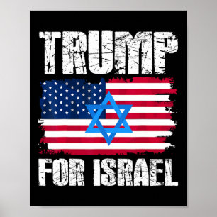 Poster Trump pour Israël Républicain Juif Juifs Donald Tr