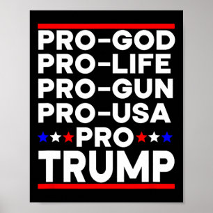 Poster Trump Pro arme Pro vie Pro Dieu Pro États-Unis Rép