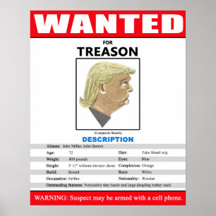 Poster Trump Recherché pour trahison