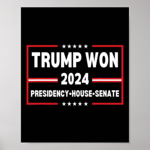 Poster Trump remporte la présidence 2024 Maison du Sénat