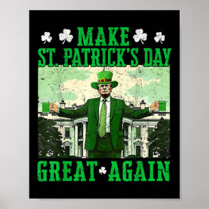 Poster Trump rend le Jour de la Saint Patrick grand Shamr