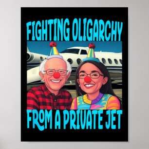 Poster Trump Républicain combat l'oligarchie du jet privé