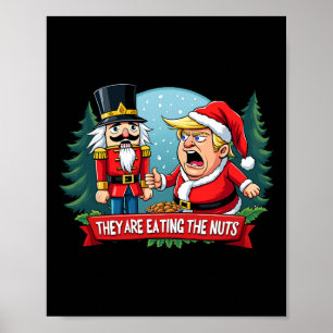 Poster Trump Santa Claus Avec Casse-Noisette Ils Mangent