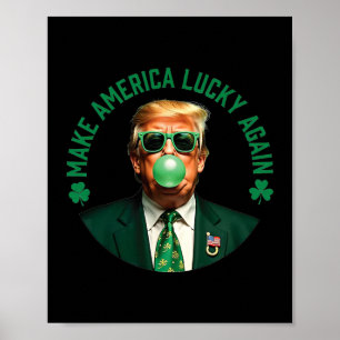Poster Trump Shamrock Rendez à l'Amérique la Chance St Pa