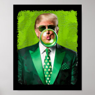 Poster Trump soufflant la bulle gomme politique Républica