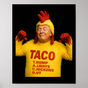 Poster Trump Taco Trump fait toujours marche arrière 