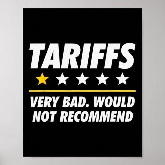 Poster Trump Tariff Usa Would Not Recommend Tariffs Funny (Devant)