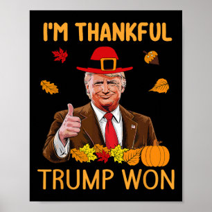 Poster Trump Thanksgiving Je remercie Trump d'avoir gagné