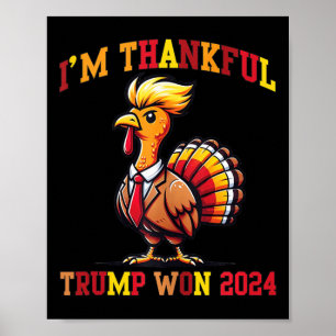Poster Trump Thanksgiving Je Remercie Trump d'avoir rempo