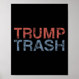 Poster Trump Trash 2024 Retro Grunge Garbyge Vintage Pour