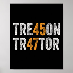 Poster Trump Tre45on Treat Tr47tor Traitor 45 47 Vintag