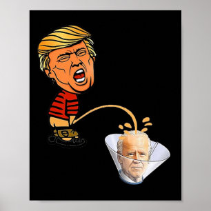 Poster Trump urinant sur Biden