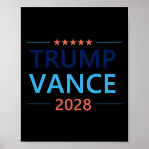 Poster Trump Vance 2028 Pour Élection Présidente 28 Répub