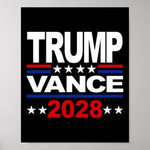 Poster Trump Vance 2028 Président républicain du troisièm