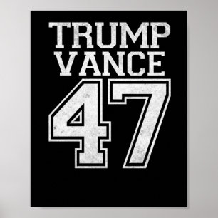 Poster Trump Vance 47ème président Vintage numéro