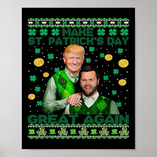 Poster Trump Vance Brothers Funny St Patrick's Day Ugly S (Devant)