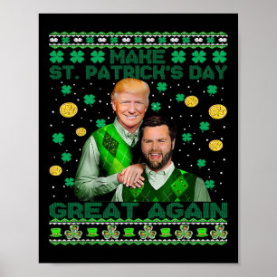 Poster Trump Vance Frères Drôle St Patrick's Day Laid Swe