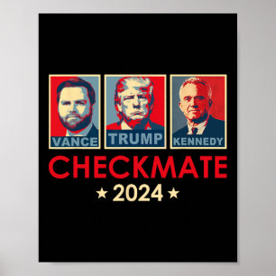 Poster Trump Vance Kennedy Échec et Mat 2025 Élection Rép