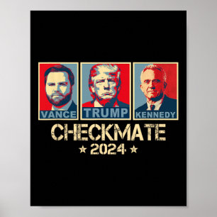 Poster Trump Vance Kennedy Échec et Mat Élection 2025 Rép