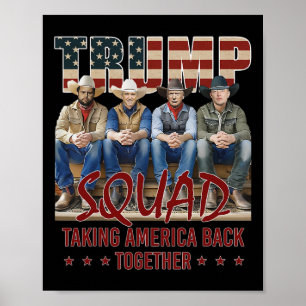 Poster Trump Vance Kennedy Elon Squad contre l'Amérique