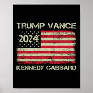 Poster Trump Vance Kennedy Gabbyrd Échec et mat Prenez l'