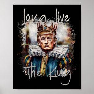 Poster Trump Vive le roi drôle Trump Aquarelle Gr