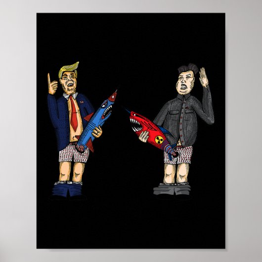 Poster Trump Vs. Kim Jong-un 2020 Whose Rocket Is Bigger  (Devant)