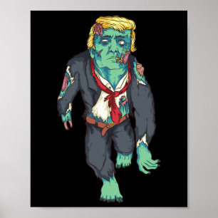 Poster Trump Zombie Cute Président Halloween Drôle Cadeau