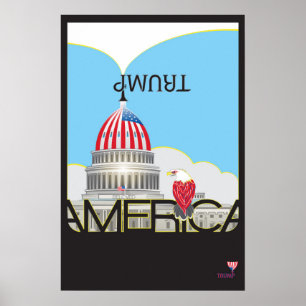 Poster Trumpet et Capitole TRUMP avec le logo TRUMPet et 