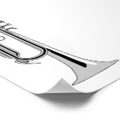 Poster Trumpet musicien avec notes musicales (Coin)