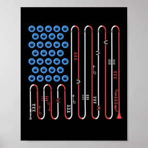 Poster Trumpet Player 4 juillet Jazz Music USA Trumpet