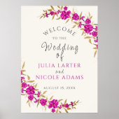 Poster Trumpet sauvage violet Vin Fleur Jardin Mariage (Devant)