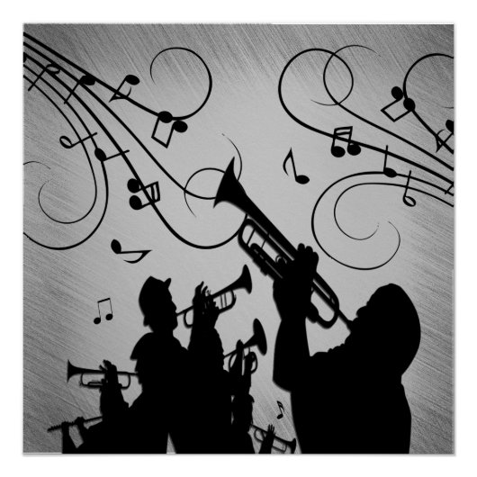 Poster Trumpet Section Grey Music Design (Devant)