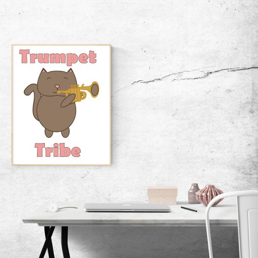 Poster Trumpet Tribe Cute Cat Music